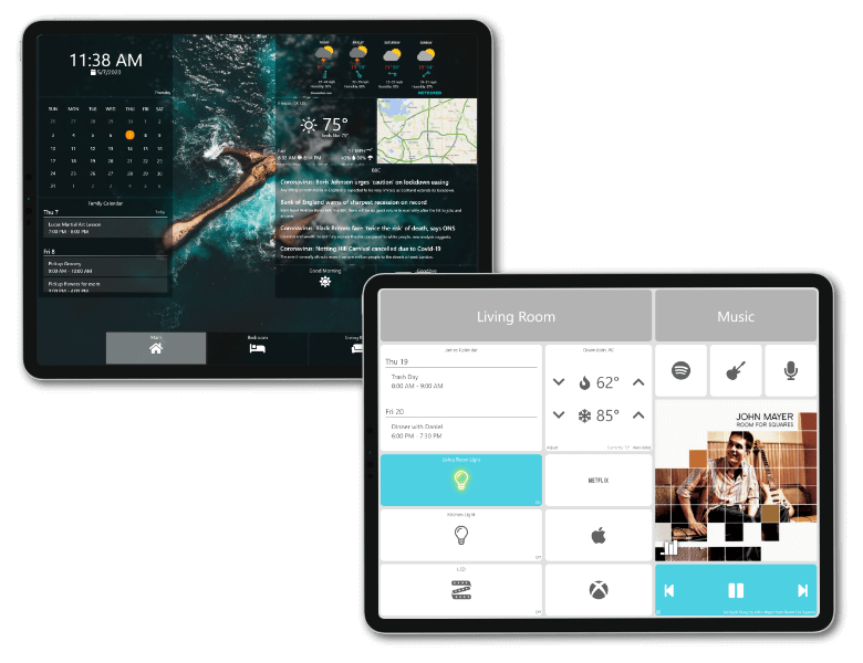 Dashboard with tiles to open iOS/Android apps or web pages