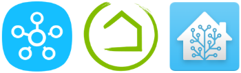 SmartThings, Home Assistant, and Hubitat smart hub icons